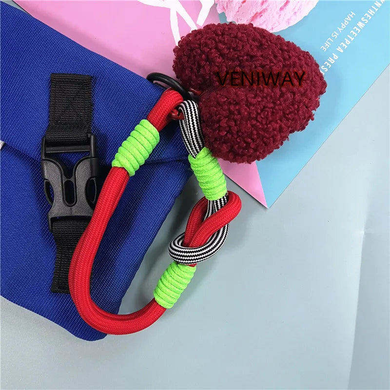 ELMAS Heart Plush Keychain with Colorful Lanyard - Al Masam Stationery LLC