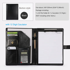 ELMAS Premium A4 Leather Padfolio & Clipboard Organizer