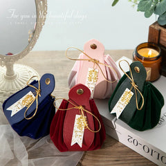 ELMAS Luxury Leather Gift Flannel Bag for Weddings - Al Masam Stationery LLC