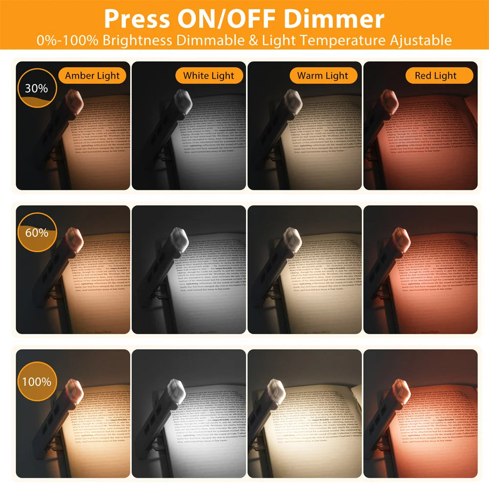 ELMAS Clip-On LED Bookmark Light with Timer & USB Rechargeable - Al Masam Stationery LLC