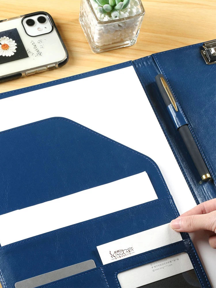 ELMAS Executive Black Leather Padfolio Organizer - Al Masam Stationery LLC