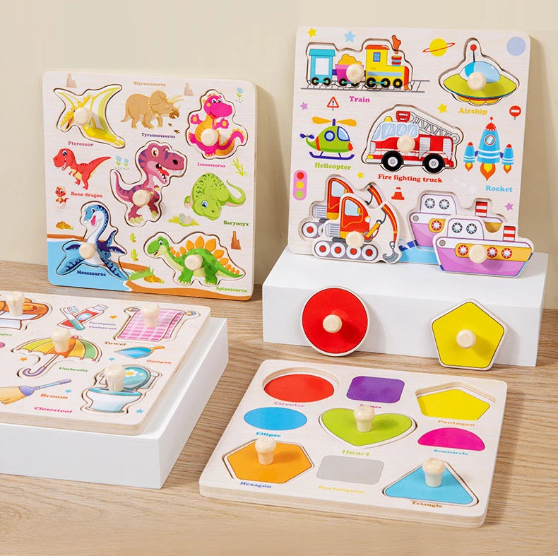 ELMAS Wooden Puzzle Montessori Animal Traffic Toy for Kids - Al Masam Stationery LLC