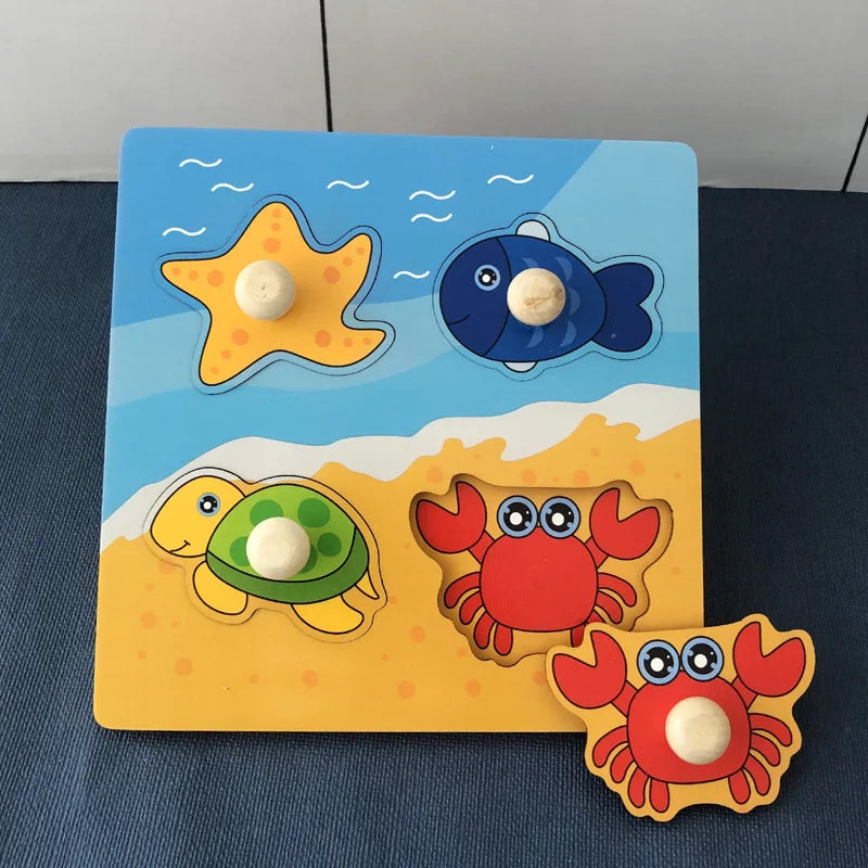 ELMAS Wooden Puzzle Montessori Toys for 1-3 Years Kids - Al Masam Stationery LLC