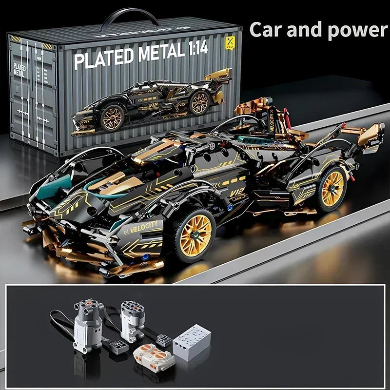 ELMAS 2024 Black V12 Block Roadster RC Tech Racer Toy - Al Masam Stationery LLC