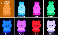 ELMAS Adorable Cat Night Light - 7-Color Touch Lamp