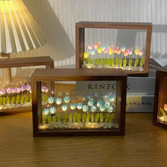 ELMAS 20PCS Tulip Nightlight Handmade Photo Frame Lamp