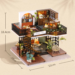 ELMAS Creative Wooden Mini Dollhouse DIY Kit