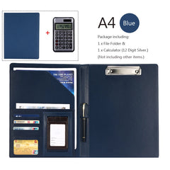 ELMAS Premium A4 PU Leather Clipboard Organizer - Al Masam Stationery LLC