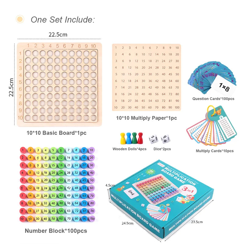 ELMAS - 99 Multiplication Board Game for Kids Learning - Al Masam Stationery LLC