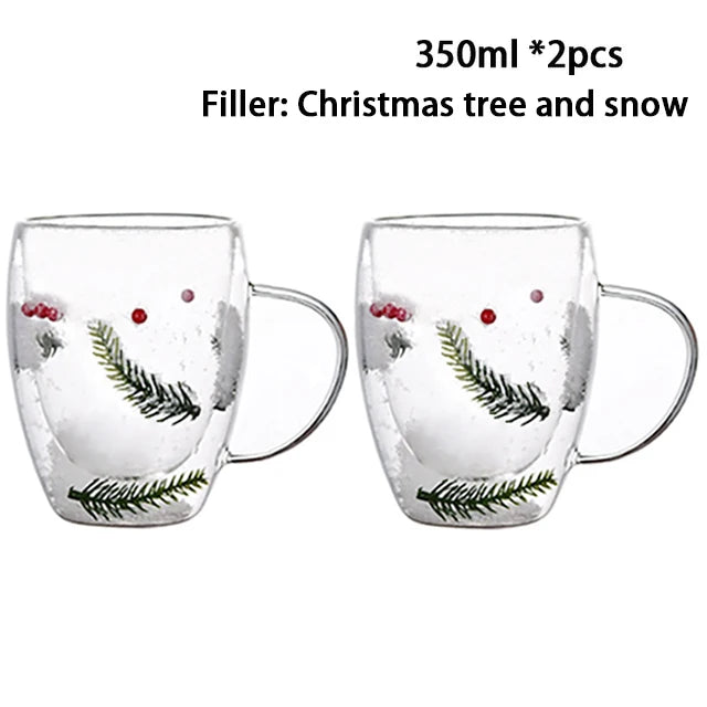 ELMAS Stylish Double Wall Glass Cups - Heat Resistant Set - Al Masam Stationery LLC