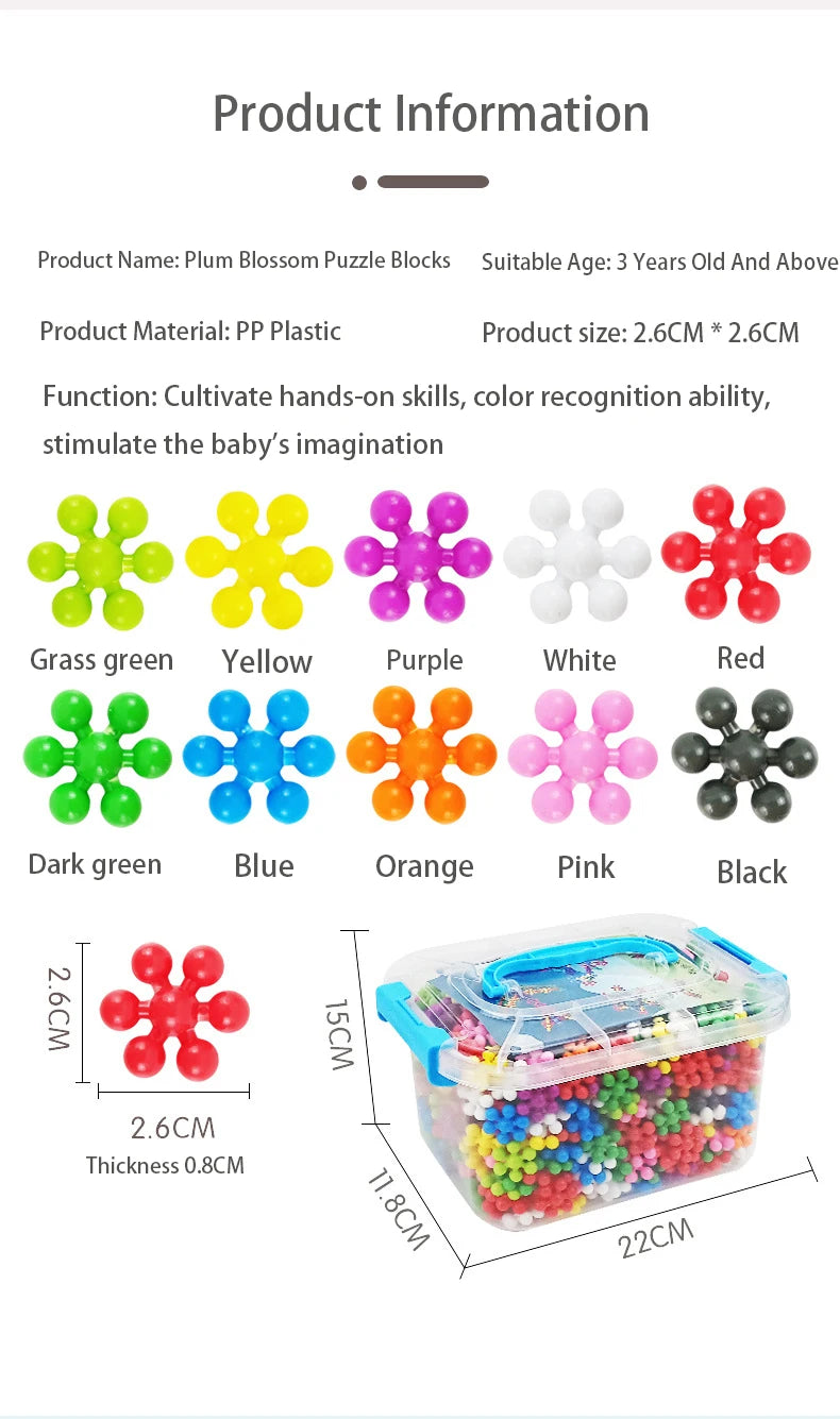 ELMAS Colorful Plum Blossom Building Blocks for Kids - Al Masam Stationery LLC