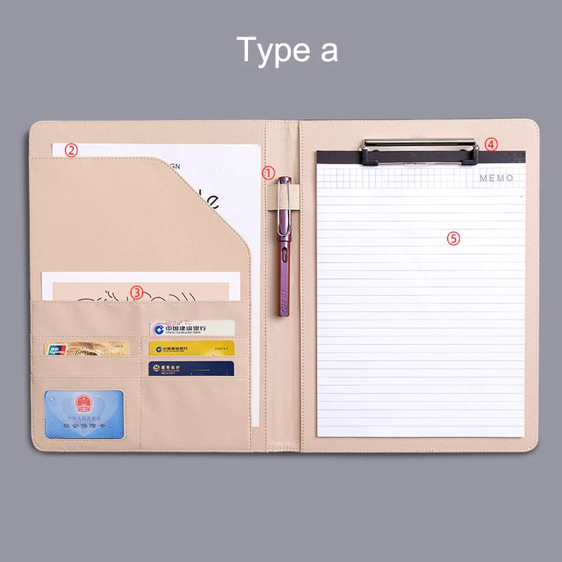 ELMAS Elegant A4 PU Leather Clipboard Folder for Office - Al Masam Stationery LLC