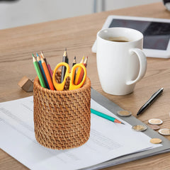 ELMAS Creative Rattan Handmade Pen Holders - 2pcs Set