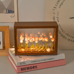 ELMAS 20PCS Tulip Nightlight Handmade Photo Frame Lamp