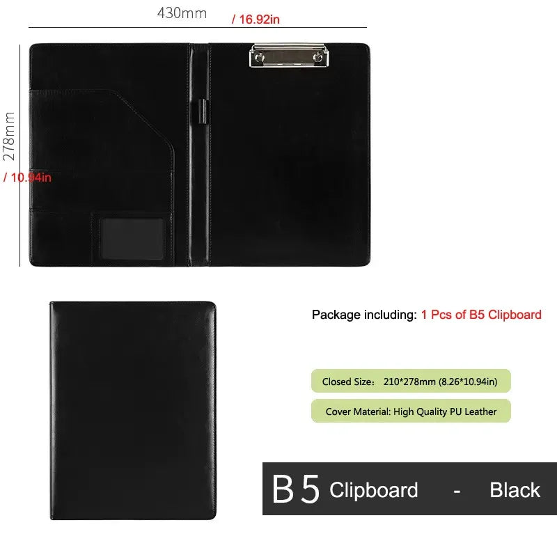 ELMAS Premium Leather Clipboard Padfolio for Professionals - Al Masam Stationery LLC