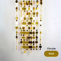 ELMAS Gold Sequins Party Glitter Curtain Backdrop 50/100 Pcs - Al Masam Stationery LLC