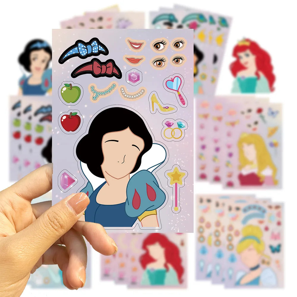ELMAS 8 Sheets Disney Princess Puzzle Stickers DIY Fun - Al Masam Stationery LLC