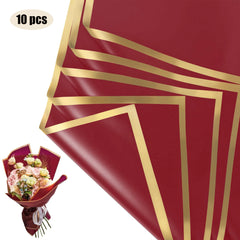 ELMAS Elegant Flower Wraps with Golden Edges - 10 Sheets