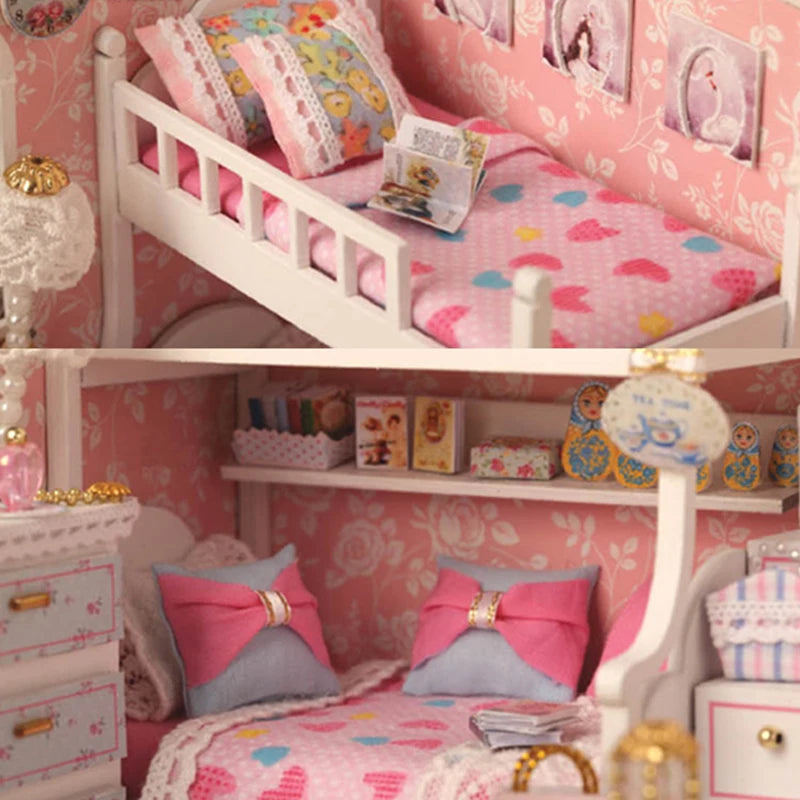 ELMAS Creative Kitten Mini Wooden Dollhouse Building Kit - Al Masam Stationery LLC