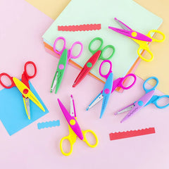 ELMAS Kawaii Wavy Safety Scissors for Creative Crafts