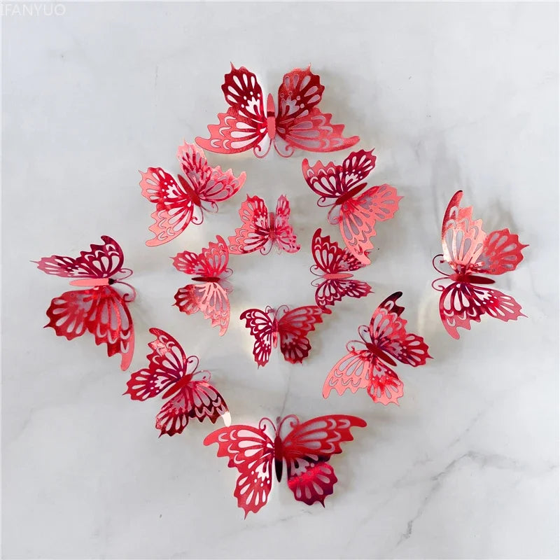 ELMAS 12Pcs 3D Butterfly Wall Stickers Home Decor Set - Al Masam Stationery LLC
