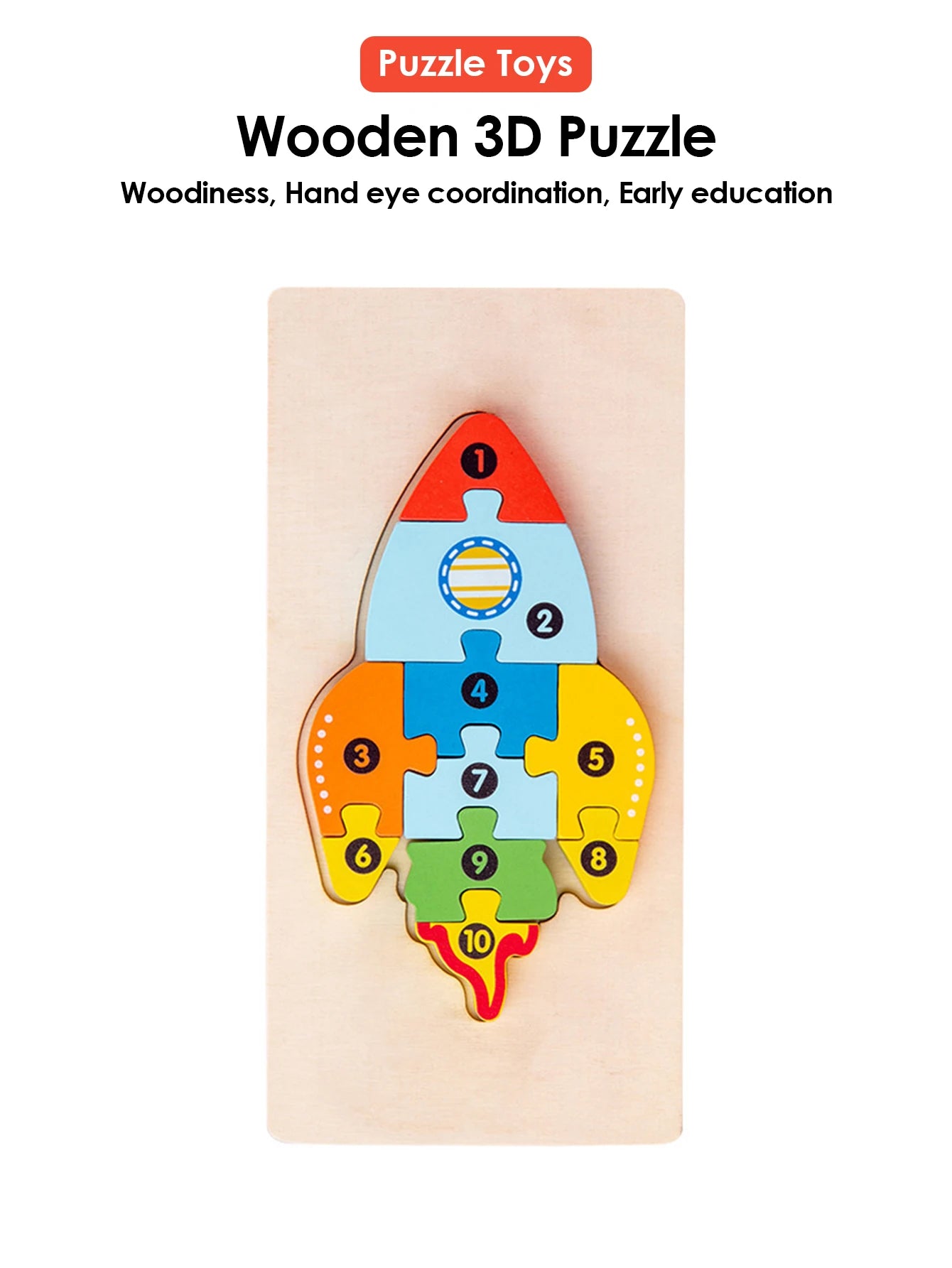 ELMAS 3D Wooden Puzzles Educational Cartoon Animals Toys - Al Masam Stationery LLC