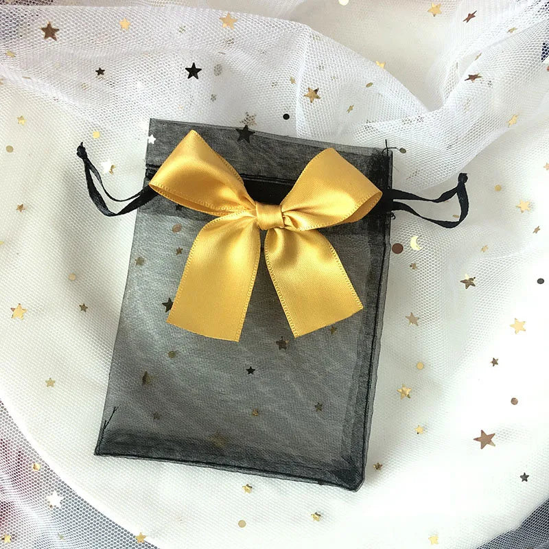 ELMAS 50/100Pcs Multicolor Organza Bags With Bow - Al Masam Stationery LLC