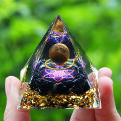 ELMAS Healing Amethyst Energy Pyramid for Balance