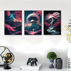 ELMAS Elegant Japanese Landscape Canvas Art Set