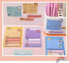 ELMAS Cute Kawaii Animal Sticky Notes & Memo Pad Set