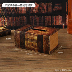 ELMAS Elegant Retro Book-Style Tissue Box