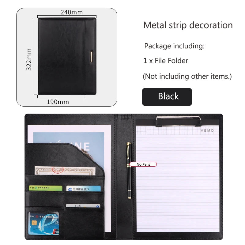 ELMAS Elegant Rose Gold Leather Padfolio & Clipboard Holder - Al Masam Stationery LLC