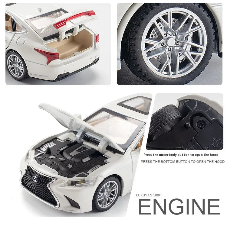 ELMAS 1:32 LEXUS LS500H Diecast Car Model with Sound & Light - Al Masam Stationery LLC