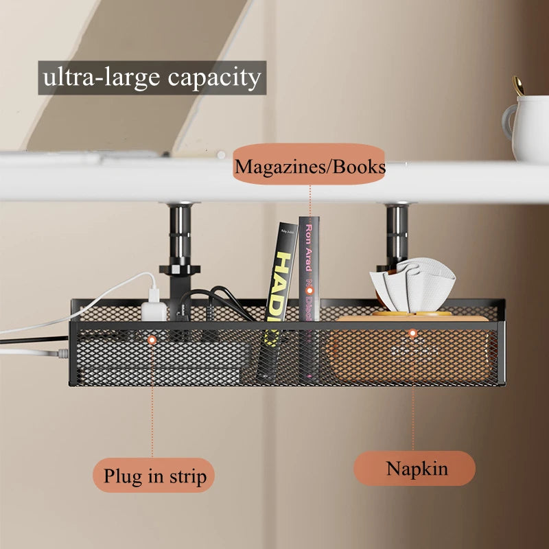 ELMAS No Drilling Under Desk Cable Management Tray - Al Masam Stationery LLC