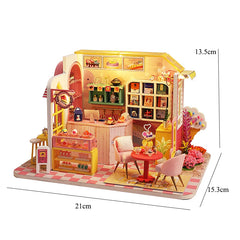 ELMAS Creative Wooden Mini Dollhouse DIY Kit