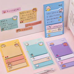 ELMAS Cute Kawaii Animal Sticky Notes & Memo Pad Set