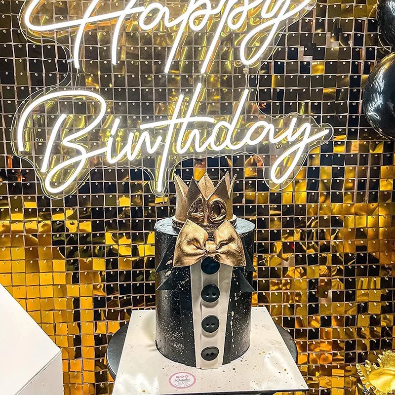 ELMAS Iridescent Silver Sequin Wall Backdrop for Parties - Al Masam Stationery LLC