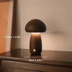 ELMAS Touch Control Wooden Mushroom Bedside Lamp