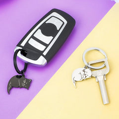 ELMAS Black Cat Couples Keychain - Love Puzzle Gift