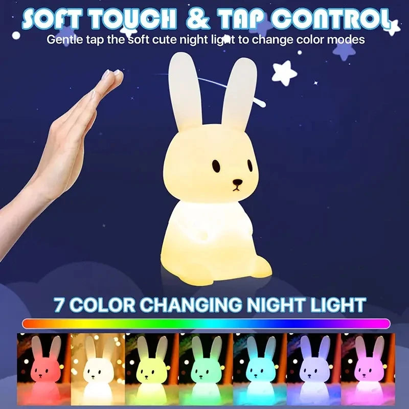 ELMAS Cute Rabbit Touch Sensor LED Night Light for Kids - Al Masam Stationery LLC