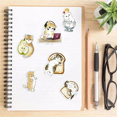 ELMAS 10/30/50PCS Cute Kitten Stickers For Luggage