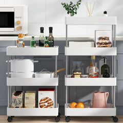 ELMAS 1pcs 3/4 Tier Rolling Utility Cart Storage Shelf - Al Masam Stationery LLC