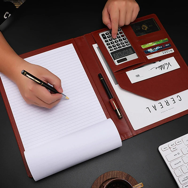 ELMAS Professional PU Leather Portfolio Organizer - Al Masam Stationery LLC