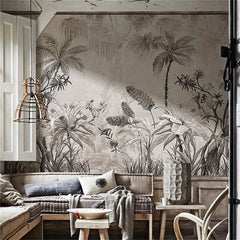ELMAS Custom French Retro Rainforest Wallpaper Mural - Al Masam Stationery LLC