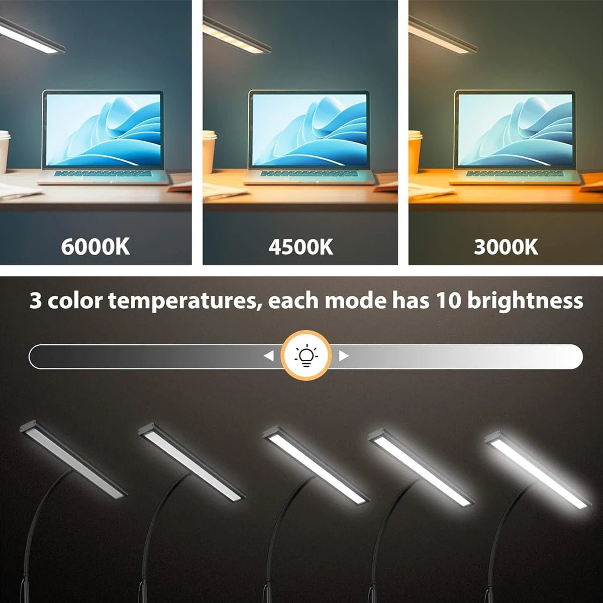 ELMAS Flexible LED Desk Lamp with Stepless Dimming & Eye Care - Al Masam Stationery LLC