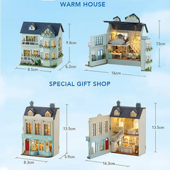 ELMAS Creative DIY Wooden Dollhouse for Kids’ Fun