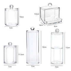 ELMAS Acrylic Storage Box Round Jar Organizer for Makeup - Al Masam Stationery LLC