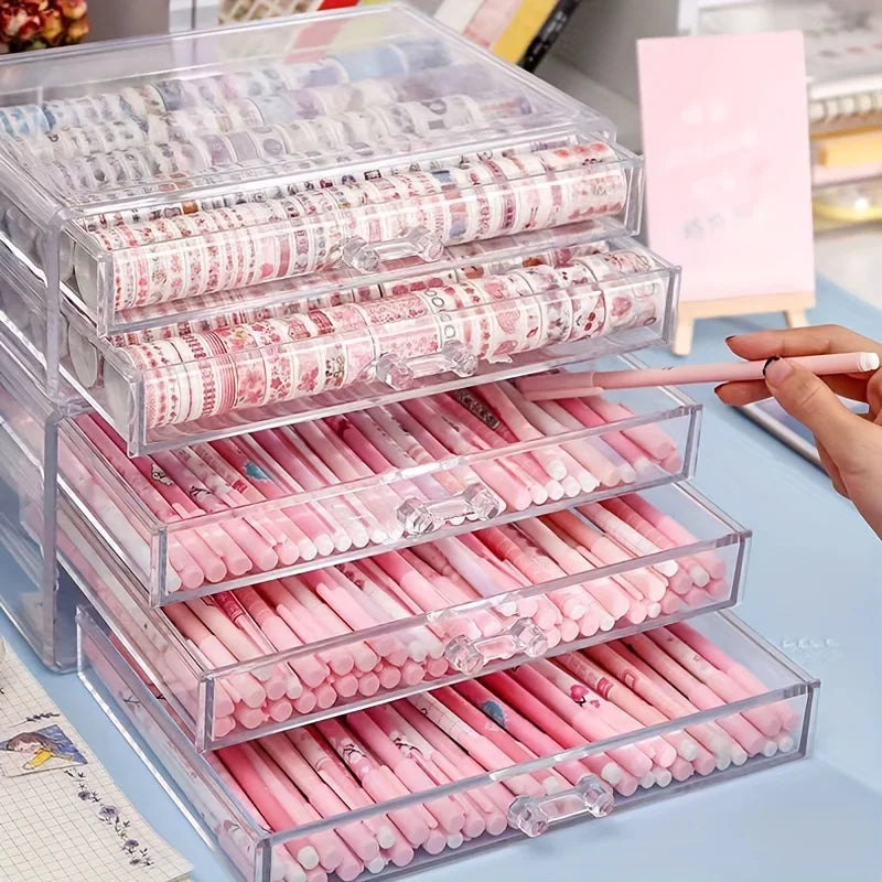 ELMAS 3/5Layer Acrylic Office Organizer Drawer Caddy - Al Masam Stationery LLC