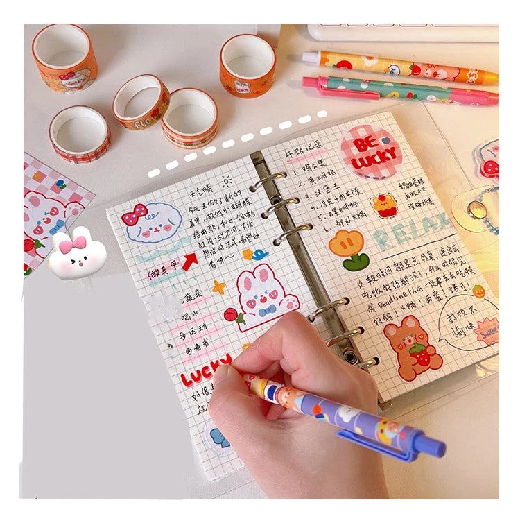 ELMAS Kawaii PVC Loose-leaf Notebook Cover DIY Journal - Al Masam Stationery LLC
