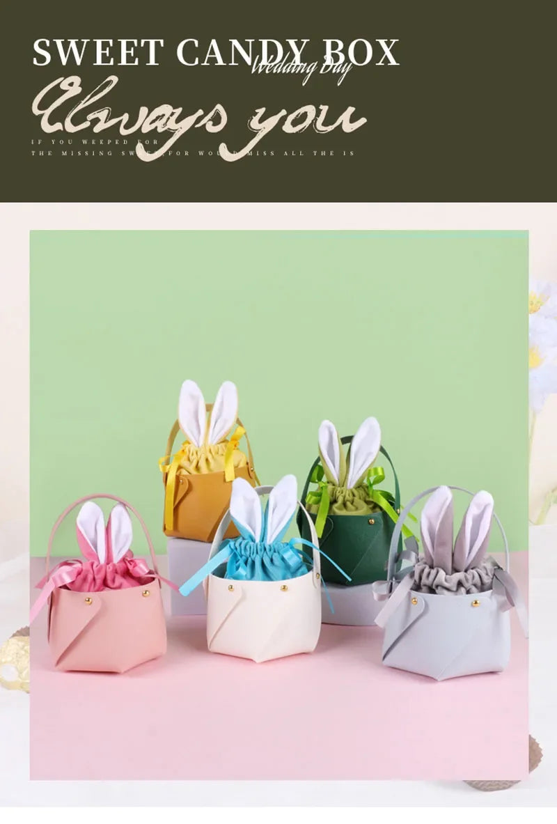 ELMAS Rabbit Leather Gift Bags For Easter Party Decor - Al Masam Stationery LLC